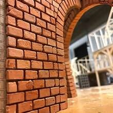 50pcs 1:16 Mini Bricks For Landscape Decoration, Red Mini Model Bricks For Craft Wall, Realistic Fake Bricks For Decoration House Miniature Garden Decoration, Diy Mini Building Blocks Best Gifts Birthday Graduation - Red - View 4