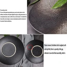 1pc Black Matte Ceramic Dinner Plate For Home Use, Western Style - Black - View 8