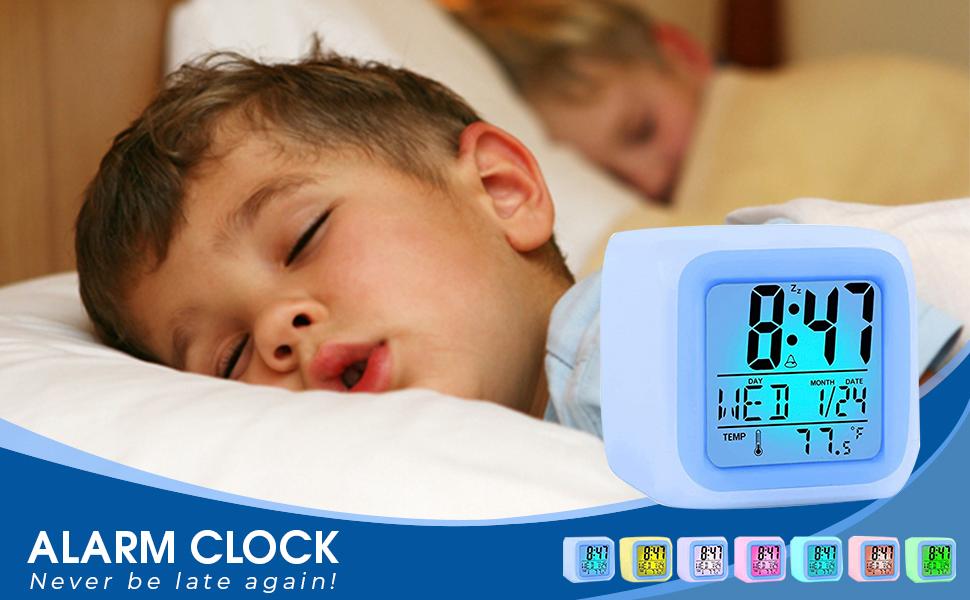 1pc LED Color Changing Alarm Clock, Multifunctional Calendar