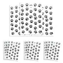 小狗印花派對包,寵物爪子圖案玻璃紙包,10入组黑色和白色對待糖果包包寵物主題女孩男生兒童生日派對寶寶派對裝飾用品 - 如圖所示 - 查看 4