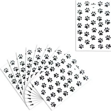 小狗印花派對包,寵物爪子圖案玻璃紙包,10入组黑色和白色對待糖果包包寵物主題女孩男生兒童生日派對寶寶派對裝飾用品 - 如圖所示 - 查看 5