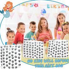 小狗印花派對包,寵物爪子圖案玻璃紙包,10入组黑色和白色對待糖果包包寵物主題女孩男生兒童生日派對寶寶派對裝飾用品 - 如圖所示 - 查看 3