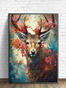 Diy 5d Diamond Painting Kit For Living Room Decoration, Deer In Animal Series - Black - View 3