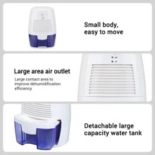 Hailicare Household Small Dehumidifier Bedroom Dryer Portable Quiet Quick Dehumidifier USB Power Cord - White - View 7