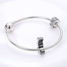 1入組復古蝴蝶蝴蝶夾吊墜塞子銀顏色珠子吊墜適合手環項鍊吊墜女士珠寶製作禮品適合女孩 - 杏色 - 查看 2