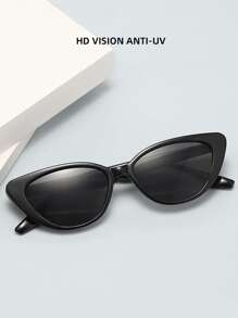 1副女士时尚猫眼有色眼镜，经典复古风格沙滩配饰，适合女士佩戴，秋冬季基本款眼镜，商务休闲，夏季沙滩度假、户外活动、旅行的理想之选