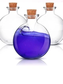 1入組 8.5 盎司球形藥水瓶帶塞圓形玻璃瓶透明藥水罐大號裝飾瓶適用於萬聖節聖誕節服裝道具DIY工藝品裝飾 - 無色 - 查看 9