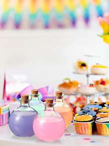 1入組 8.5 盎司球形藥水瓶帶塞圓形玻璃瓶透明藥水罐大號裝飾瓶適用於萬聖節聖誕節服裝道具DIY工藝品裝飾 - 無色 - 查看 7