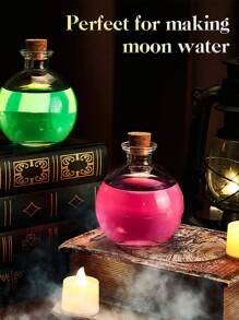 1入組 8.5 盎司球形藥水瓶帶塞圓形玻璃瓶透明藥水罐大號裝飾瓶適用於萬聖節聖誕節服裝道具DIY工藝品裝飾 - 無色 - 查看 8