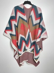 1pc Fashionable & Versatile Bohemian Style Knitted Shawl For Autumn/winter - Multicolor - View 2