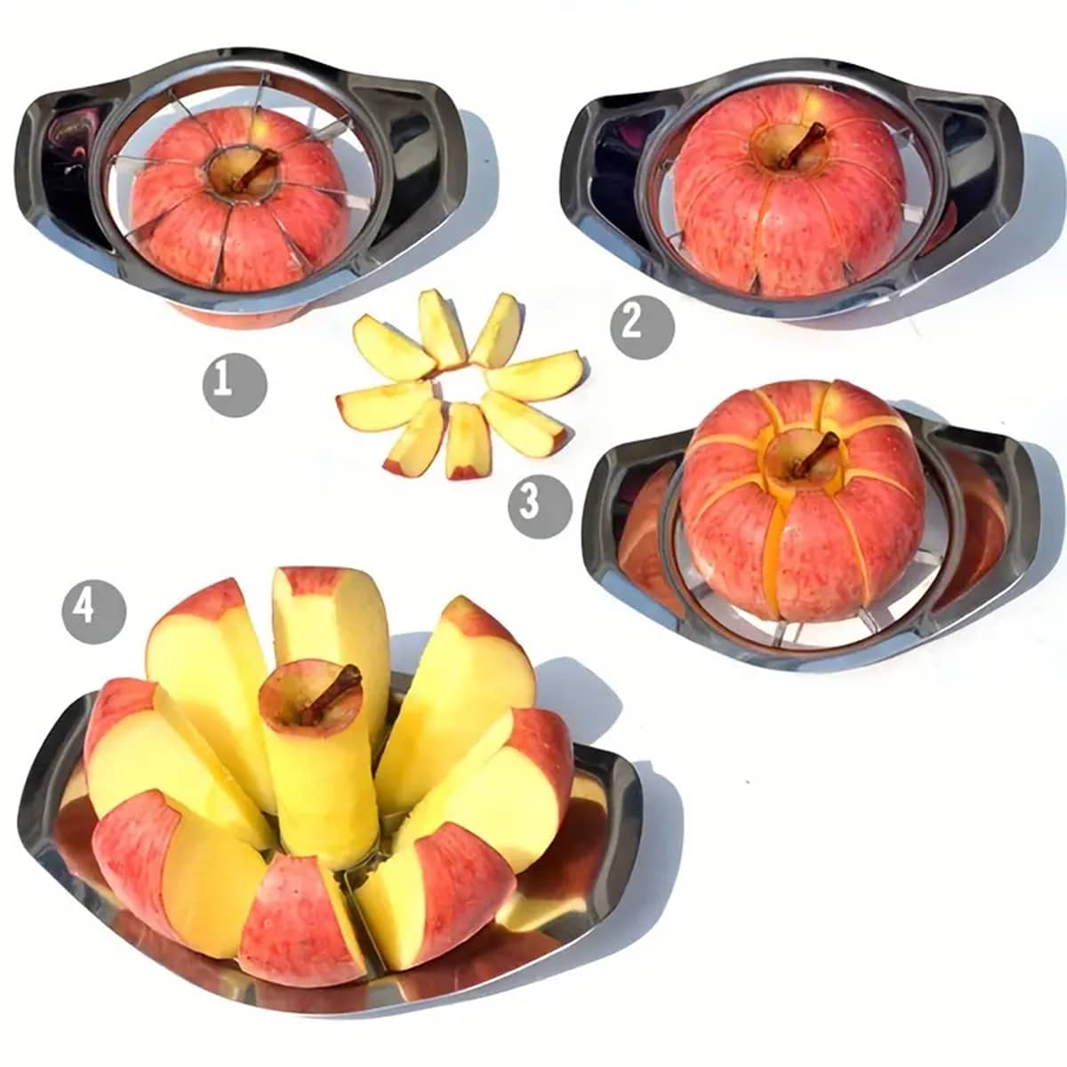 1pc Stainless Steel Apple Cutter,Reusable Apple Corer, Kitchen Apple