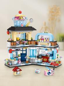 1set ABS Construction Brick, Modern Street Design Building Block For teenagers - Baby Blue - View 2