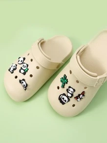 8入組可愛貓熊鞋扣飾,裝飾扣飾適用於鞋有孔