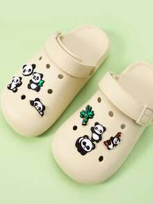 8入組可愛貓熊鞋扣飾,裝飾扣飾適用於鞋有孔