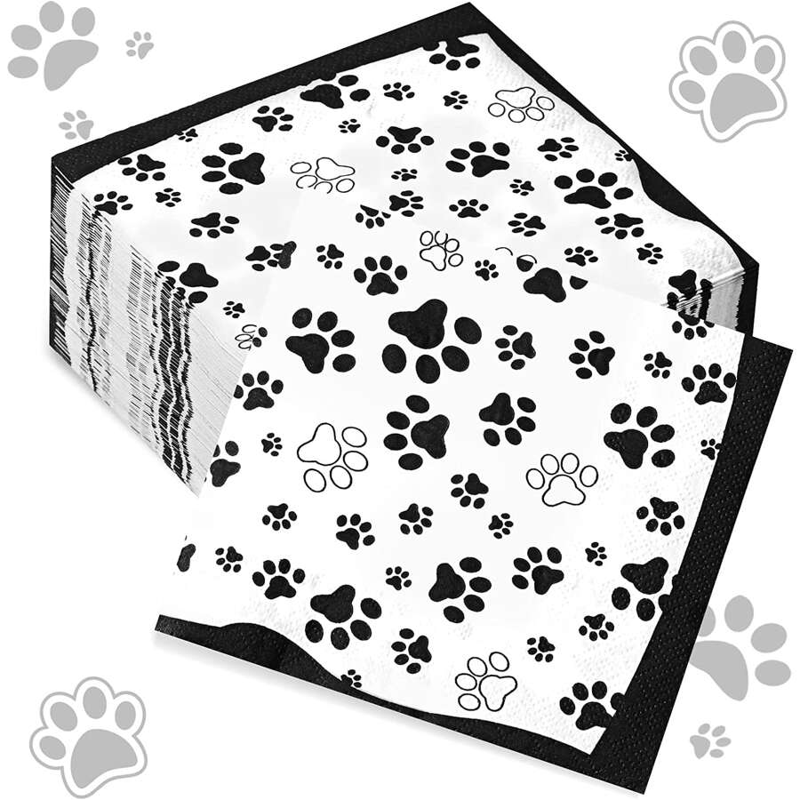 100 pieces paw print napkins 2 layers paw print party supplies farm