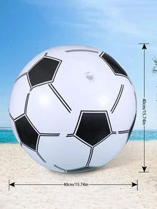 1 pieza Juguete inflable balón de fútbol , playa deportivo - Blanco - Ver 5