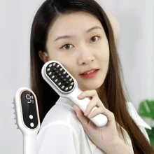 9-speed Red/blue Light Heated Electric Massage Comb For Scalp Massage, Therapy, Hair Growth - White - View 1