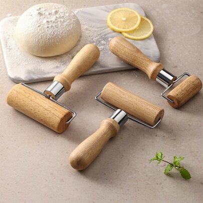 Wooden Rolling Pin & Dough Roller, Hand-held Flour Stick For Making Dumpling Wrapper And Baking