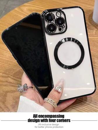 镜面苹果 1 件电镀磁力保护手机壳适用于 iPhone16、15 Pro Max、14 Pro Max、13、12、11、8 防水防震防摔防刮