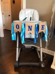 1pc 1st Birthday Decorations ONE Banner,Christmas - Blue - View 3