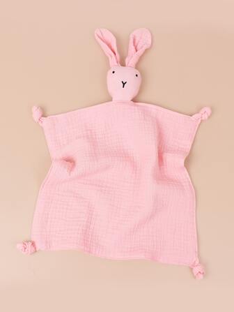 1嬰兒雙層紗布安撫奶嘴嬰兒睡覺玩偶兔子口水巾孩子們小毯子