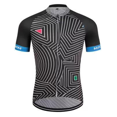 Geo Print Raglan Sleeve Cycling Jersey Gym Clothes Men