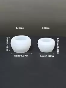 DIY 微型圆形罐硅胶模具水钻戒指和珠宝收纳碗石膏装饰品环氧树脂蜡烛制作模具 - 白色 - 查看 2