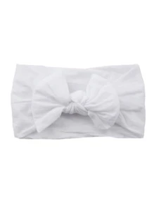 5 件女孩纯色蝴蝶结装饰发带 情人节爱心 - 白色 - 查看 3