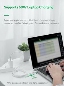 LLano 1入組Type-C快速充電數據線 - 白色 - 查看 3