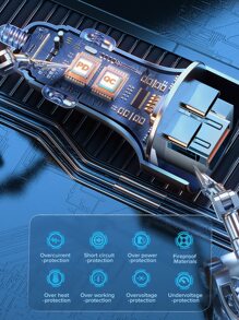 QOOVI 78W 雙口 USB Type C 車充 快充 3.0 PD4.0 快速充電 3 口智慧數字顯示汽車充電器，相容於 IPhone 14 13 Pro 三星 S23 S21 小米 - 銀色 - 查看 7