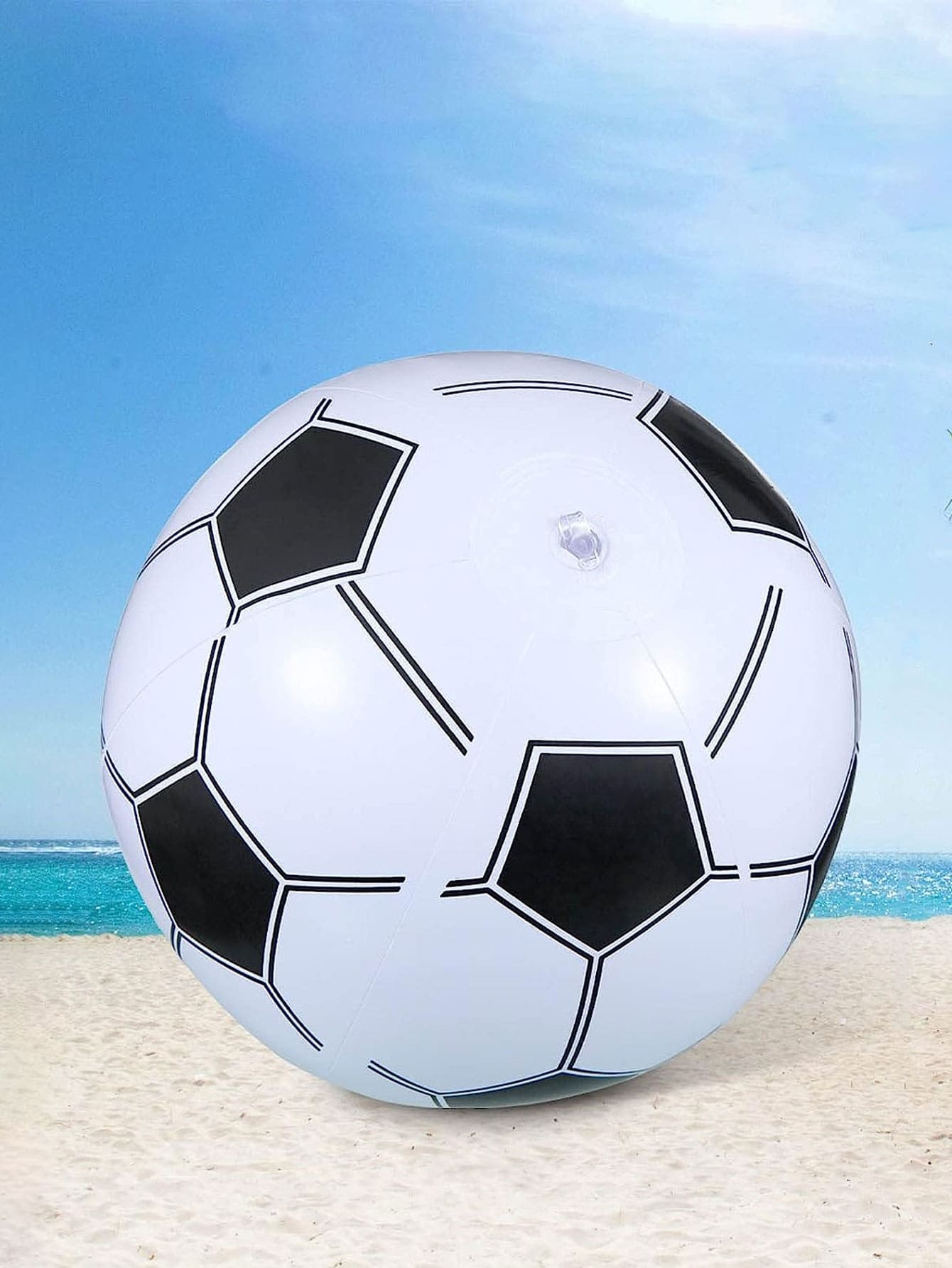 1 pieza Juguete inflable balón de fútbol , playa deportivo - Blanco - Ver 1