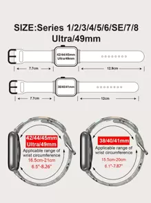 Line Heart Silicone Watchband Compatible With Apple Watch 38mm 40mm 41mm 42mm 44mm 45mm 49mm, Fits Apple Watch Series Ultra/SE/8/7/6/5/4/3/2/1 - Multicolor - View 5