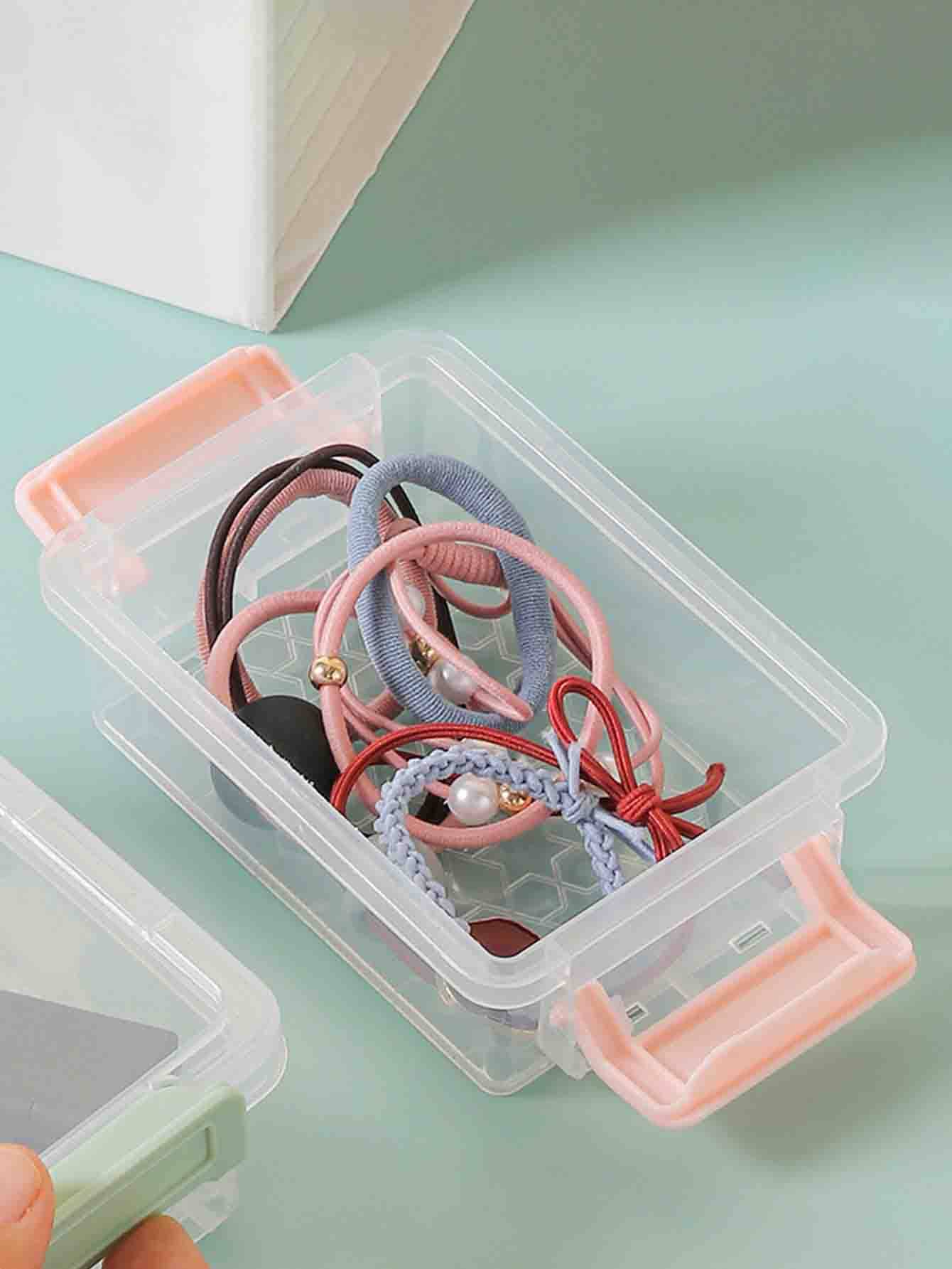 3Layer Clear Hair Accessory Storage Box, Plastic MultiFunctional