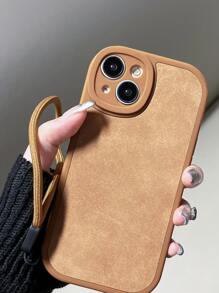 Ốp lưng điện thoại trơn Với dây kéo - màu nâu - Xem 1