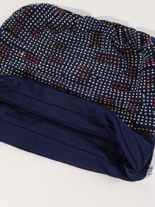 1pc Ladies' Multiple Fold Rhinestone-embellished Turban Hat, Suitable For Daily Wear - Navy Blue - View 6