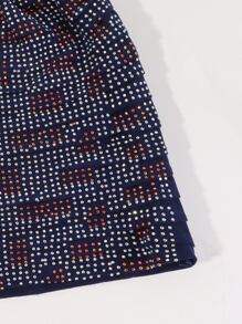 1pc Ladies' Multiple Fold Rhinestone-embellished Turban Hat, Suitable For Daily Wear - Navy Blue - View 7