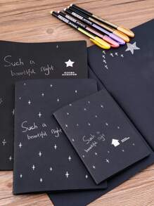 creativo dibujo Cuadernos con vacío negro , Bloc , Bloc de dibujo para estudiantes - Negro - Ver 2