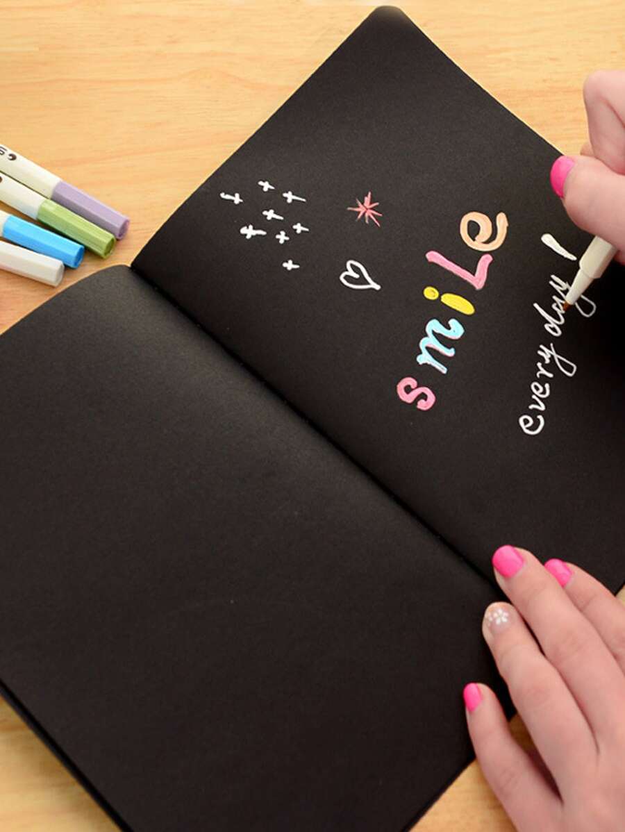 creativo dibujo Cuadernos con vacío negro , Bloc , Bloc de dibujo para estudiantes - Negro - Ver 1