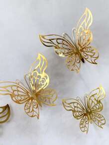 48Pcs Gold Butterfly Decorations 3D Butterfly Wall Decor, Butterfly Party Decorations, Birthday Decorations, Butterflies For Crafts, Cake Decorating, Wall Stickers Room Decor For Baby Shower Girls Kids, Back To School Valentine Day