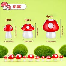 12 bức tượng nhựa nấm vườn cổ tích thu nhỏ dùng để trang trí cảnh quan, sân vườn, bãi cỏ, sân hiên ngoài trời, quà tặng tuyệt vời nhất - Nhiều màu - Xem 4