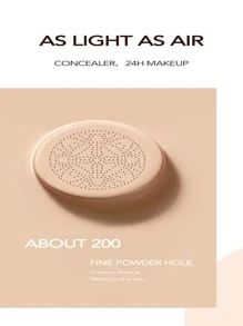 O'CHEAL suave & suave colchón de aire Crema cc con cabeza de hongo Borla para empolvarse , exquisito Corrector , de larga duración control de grasa hidratante Base con mate brillante Crema cc para cara 20G - 105 Natural - Ver 5