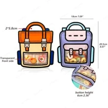 2 Miếng 3D Ba lô Túi gói quà tặng In Tím - Màu tím - Xem 4