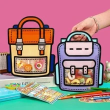 2 Miếng 3D Ba lô Túi gói quà tặng In Tím - Màu tím - Xem 3