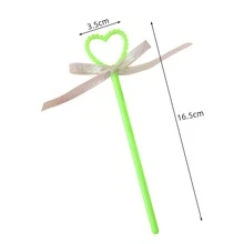 6pcs Candy-colored Kids' Heart Shaped Bow Hairpin Hair Accessory