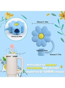 8 件吸管盖，Monkle 吸管盖硅胶可重复使用防尘吸管头 8-10 毫米适用于饮用吸管塞吸管盖 - 杏色 - 查看 2
