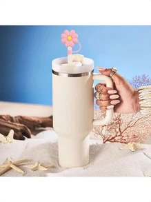 8 件吸管盖，Monkle 吸管盖硅胶可重复使用防尘吸管头 8-10 毫米适用于饮用吸管塞吸管盖 - 杏色 - 查看 5