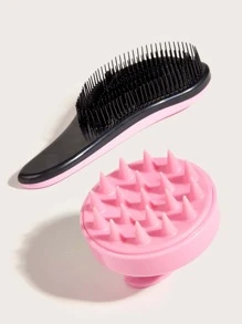 2pcs/set Multicolor Massage Hair Brush Comb - Multicolor - View 3