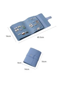 1pc Portable Travel Earring Storage Bag, Multifunctional Jewelry Organizer Box For Bracelets, Earrings, Ear Studs, Birthday Gift, Wedding Favor - Blue - View 6