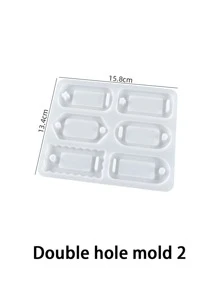 1pc Diy Keychain Pendant Silicone Mold Set For Jewelry Making, Including Resin Mold For Circular And Rectangular Pendants, With Crystal Epoxy Moulds For Decoration - White - View 9
