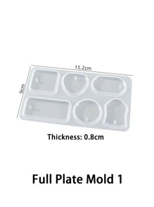 1pc Diy Keychain Pendant Silicone Mold Set For Jewelry Making, Including Resin Mold For Circular And Rectangular Pendants, With Crystal Epoxy Moulds For Decoration - White - View 8